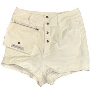 MY MUM MADE IT White High-Waist Utility Corduroy Shorts Pocket Organizer Medium